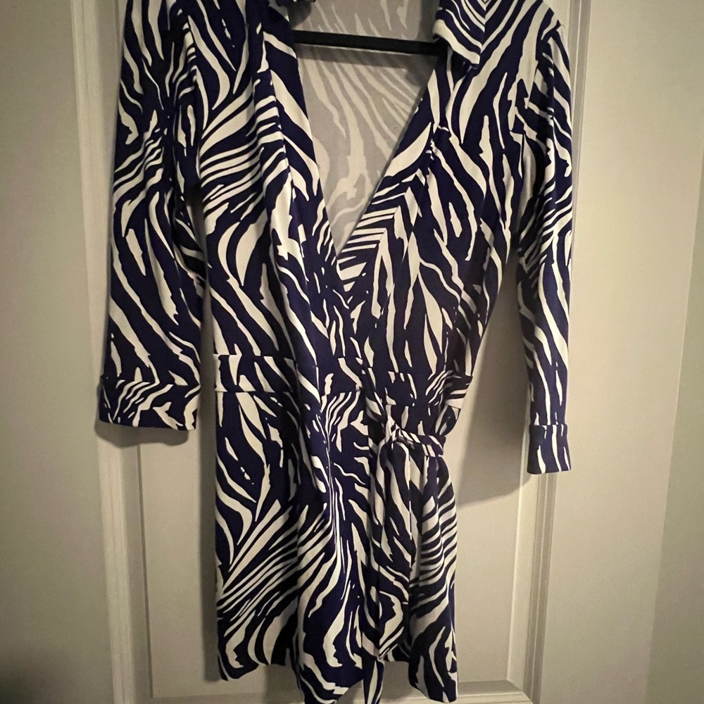 Diane Von Furstenberg Zebra Print Wrap Romper